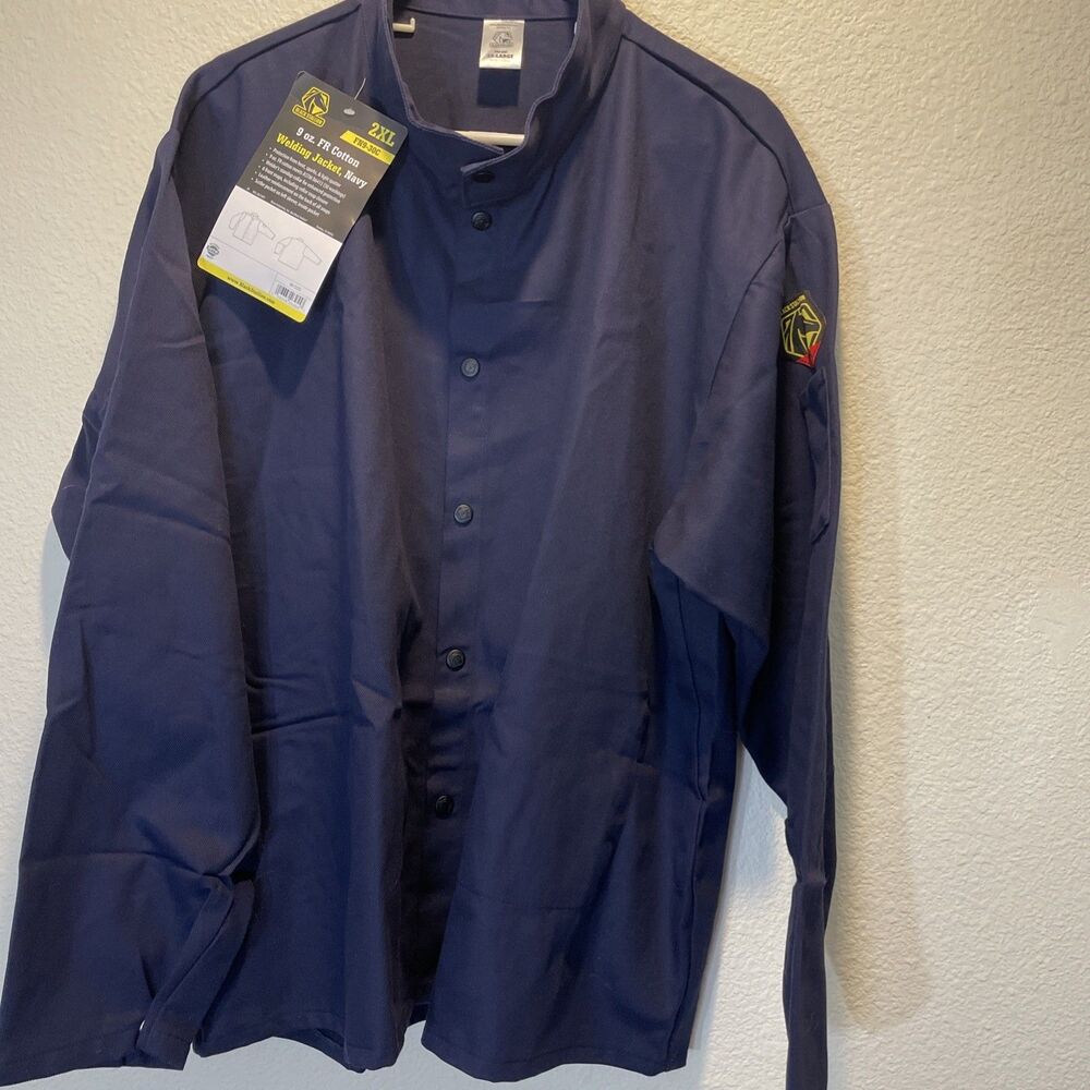 Revco Black Stallion 30" FN9-30C 9 oz Cotton FR Navy Welding Jacket Size 2XL